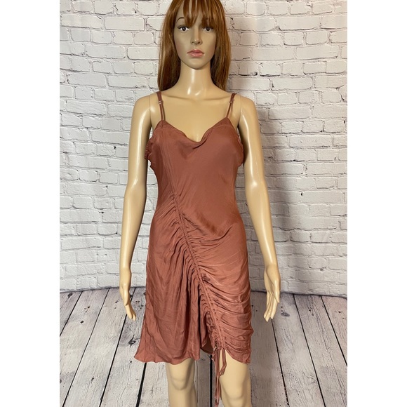 NWT New Free People Be My Ruched Wind Blush Slip Dress Size L - Picture 2 of 10